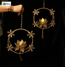 Lotus Ring Hanging Tealight Holder - Set of 2