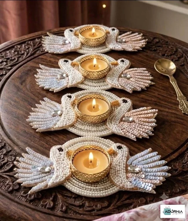 Beaded Duck Tealight Holders - Set of 10 -