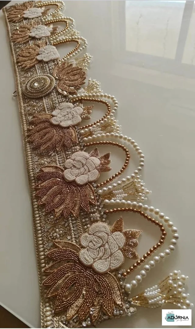 Pearl Lotus Heavy Lace Door Bandarwal