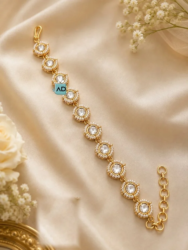 Gold-Tone Pearl Halo Bracelet