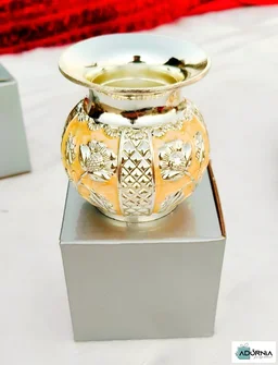 German Silver Enamel Kalash - 2.5 Inches