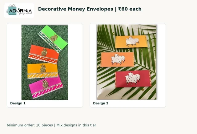 Decorative Money Envelopes - ₹60 Each