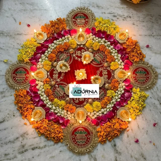 Shubh Labh Rangoli Decor Set - 13 Pieces