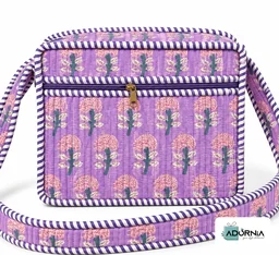 Quilted Hand Block Print Sling Bag (10.5 x 8.5 inch)