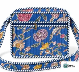 Quilted Hand Block Print Sling Bag (10.5 x 8.5 inch)