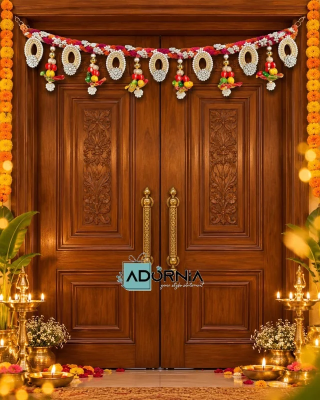 Nada Chadi And Parrot Theme Toran With A Touch Of Stone Work