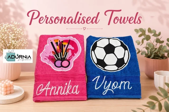 Personalised Towels - Queen and King - Queen 22 x 44 inches, Pink, Name or patch