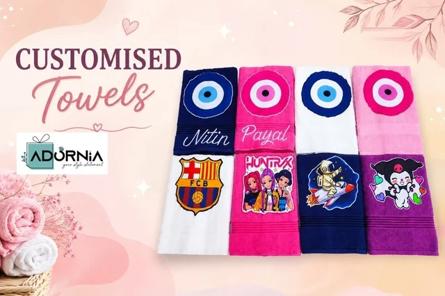 Personalised Towels - Queen and King - Queen 22 x 44 inches, Pink, Name or patch
