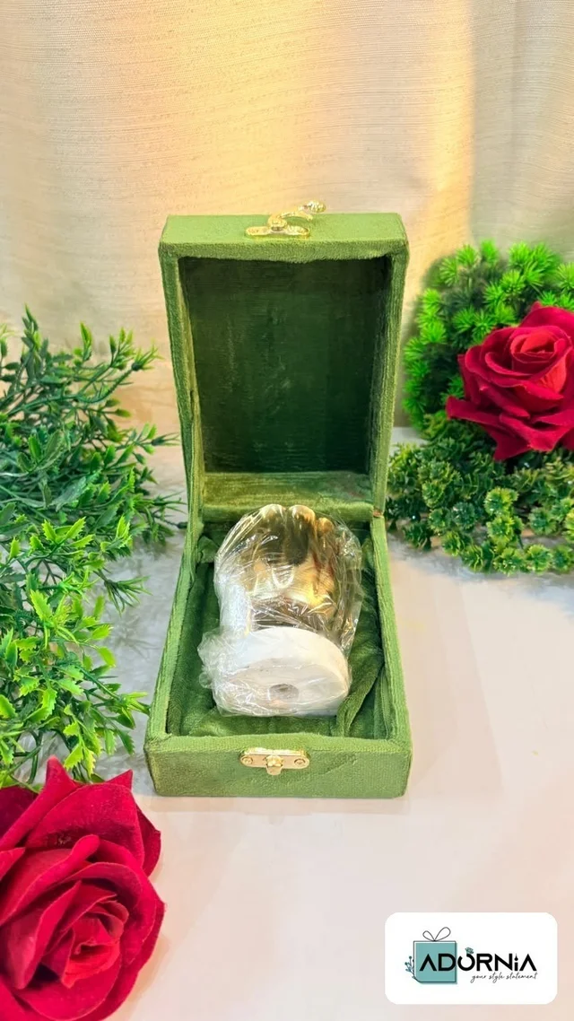 Lotus Candle Stand with Fragrance Candle and Velvet Box