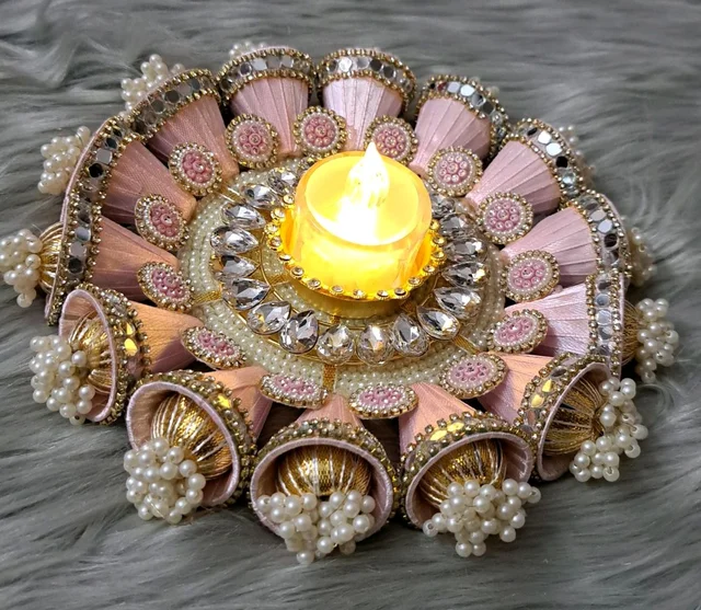 Pink Cone Beauty Tlight Rangoli
