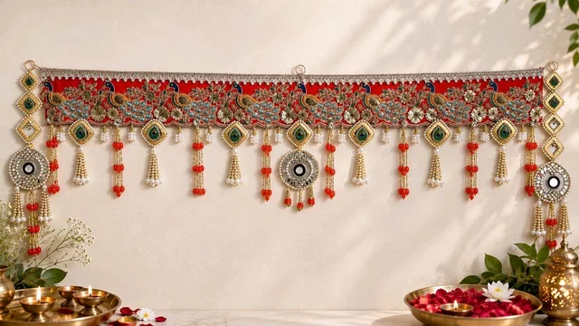 Peacock Bandharwal In Red