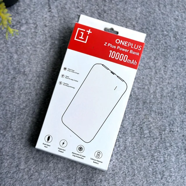10000mAh Powerbank, Dual USB-A Outputs | Dual Input Ports | Lithium Polymer Power Bank | Plastic Casing, Lightweight