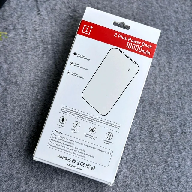10000mAh Powerbank, Dual USB-A Outputs | Dual Input Ports | Lithium Polymer Power Bank | Plastic Casing, Lightweight