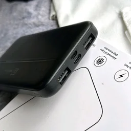10000mAh Powerbank, Dual USB-A Outputs | Dual Input Ports | Lithium Polymer Power Bank | Plastic Casing, Lightweight