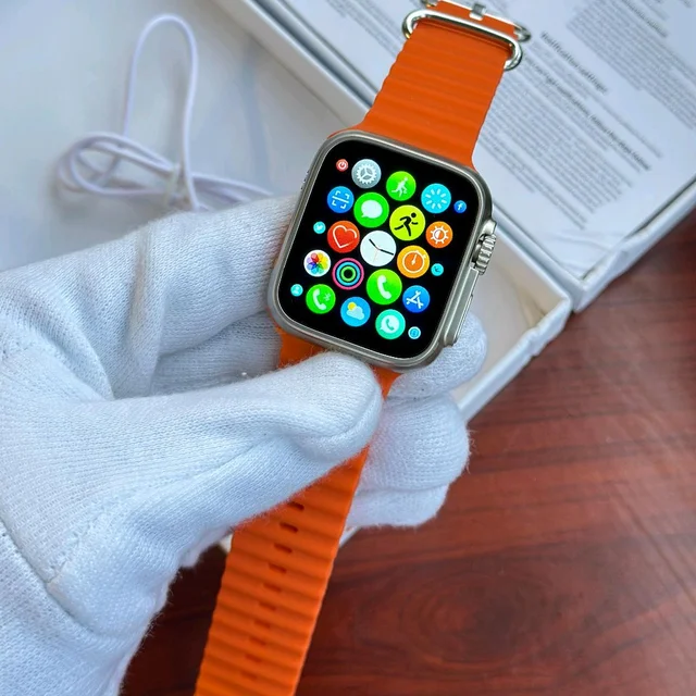 Series 8 Ultra 49MM Smartwatch With Premium Ocean Belt, Logo On Off
