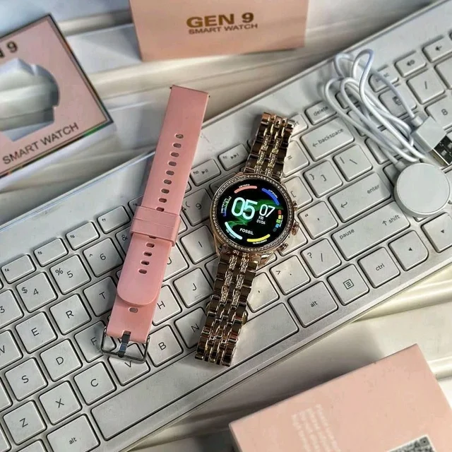 Smartwatch Generation 9 - 2024 Diamond Design With Dual Belts | One Silicon Strap And One Metal