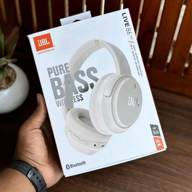 Wireless Active Noise Cancellation Over-Ear Headphones, BT 5 Foldable Headset, Dual Device Connection Upto 8-Hour Battery Life, For Travel Home Office