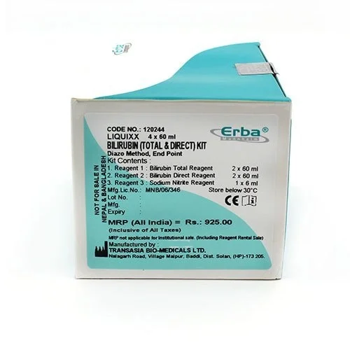 ERBA Bilirubin (Total & Direct) Biochemistry Reagent - 4Ã60ml
