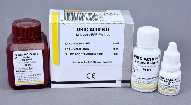Coral Uric Acid Biochemistry Reagents - 2*150 ml, Uricase / PAP Method