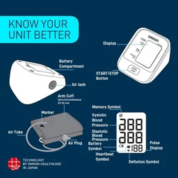 Omron HEM 7124 with Hypertension Indicator and IntelliSense Technology