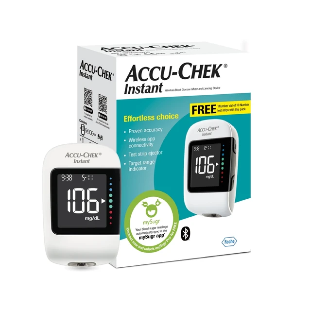 Accu-Chek® Instant Glucometer Kit (with Bluetooth Connectivity)