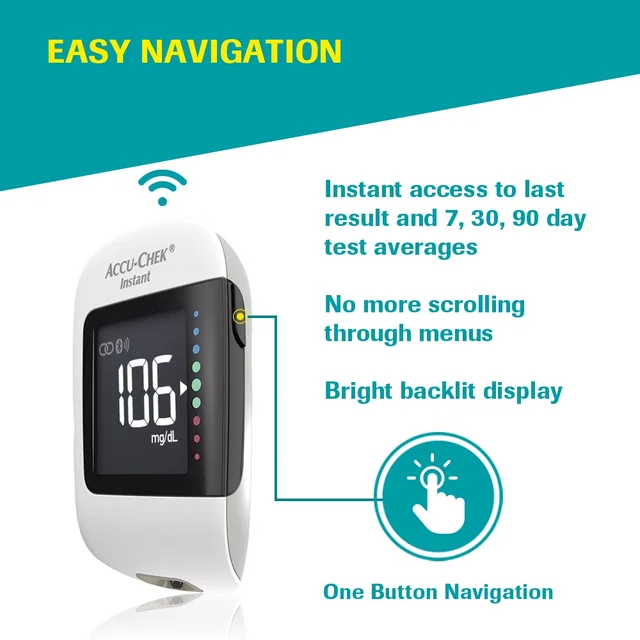 Accu-Chek® Instant Glucometer Kit (with Bluetooth Connectivity)