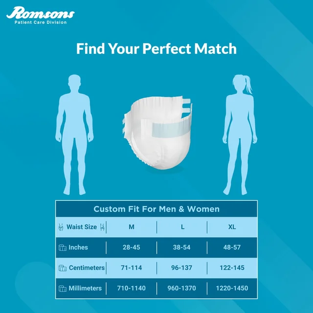 Romson Dignity Magna Adult Diapers10 Pcs/Pack - Medium, Pack of 2 (20 Pcs)