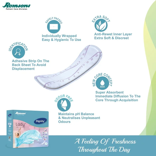 Romsons Dignity Lady Light Incontinence Pads10 Pads/Pack