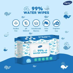 Romsons Dignity 99% Water Wipes80 Wipes/Pack - 80 Pcs