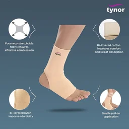TYNOR ANKLETS, BEIGE, 1 PAIR - XL