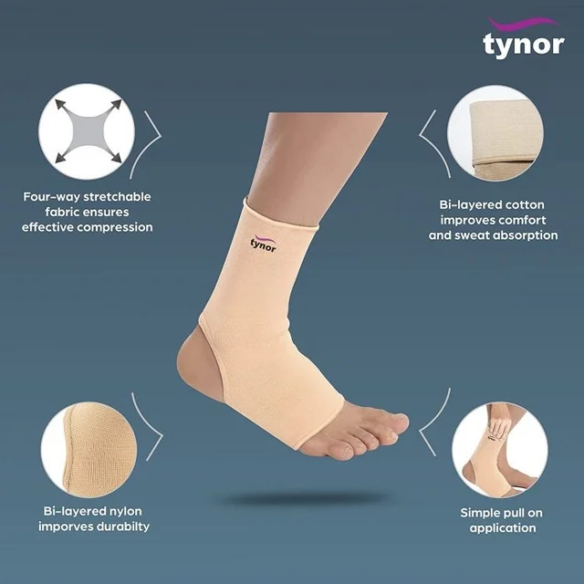 TYNOR ANKLETS, BEIGE, 1 PAIR - XL