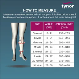 TYNOR COMPRESSION GARMENT LEG BELOW KNEE CLOSED TOE, BEIGE, 1 PAIR - M