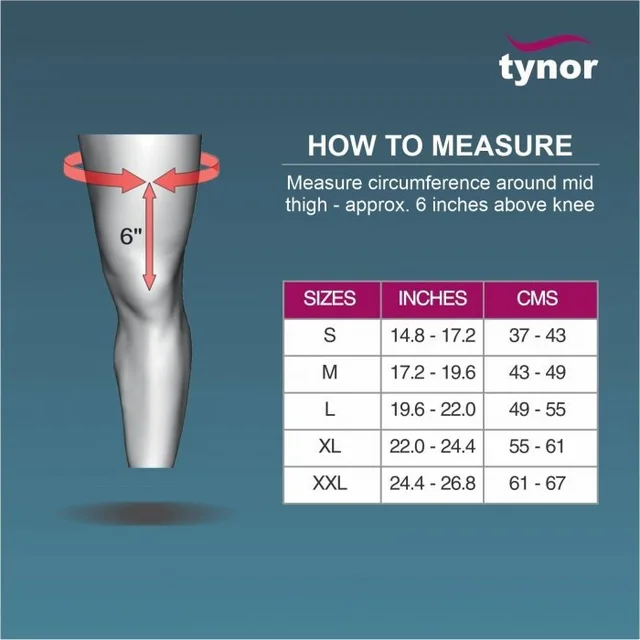TYNOR ELASTIC KNEE SUPPORT, GREY, 1 UNIT - L