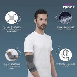 TYNOR ELBOW SUPPORT, GREY, 1 UNIT - L