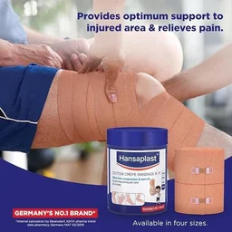 Hansaplast Soft Cotton Pain Relief Crepe Bandage Pack of 1 - 6cm x 4m