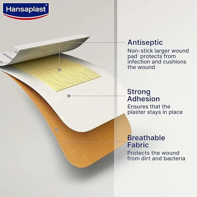 Hansaplast Antiseptic Jumbo Bandage | First Aid Essential Pack | - 10 Strips