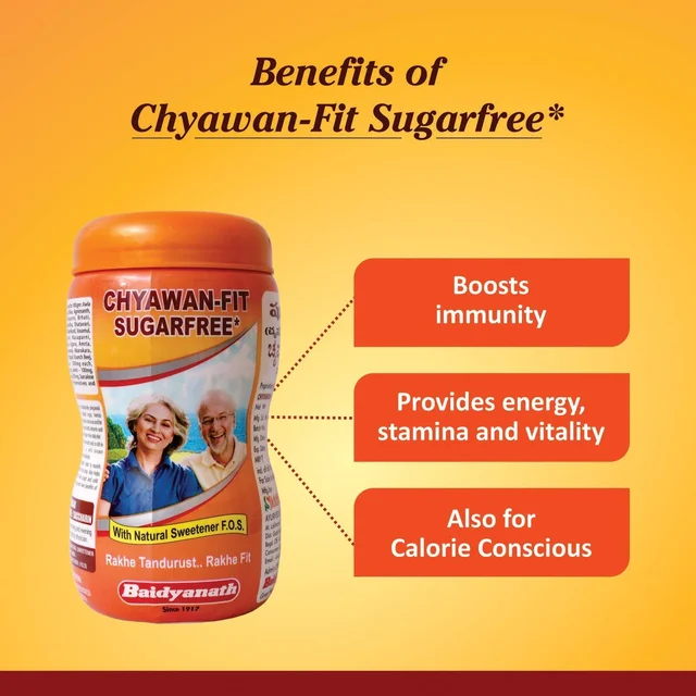 Baidyanath Asli Ayurved Chyawan-fit Sugarfree Chyawanprash 1 Kg Enriched With Ashwagandha, Amla & Kesar, 35 Ayurvedic Herbs Boosts Physical Strength, Energy & Immunity - 1 Kg