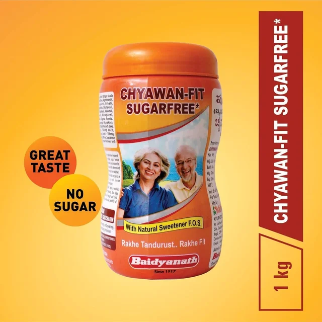 Baidyanath Asli Ayurved Chyawan-fit Sugarfree Chyawanprash 1 Kg Enriched With Ashwagandha, Amla & Kesar, 35 Ayurvedic Herbs Boosts Physical Strength, Energy & Immunity - 1 Kg
