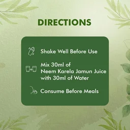 Baidyanath Neem Karela Jamun Juice -1000ml | Natural Remedy for Blood Sugar Management & Reduces Bad Cholesterol | Best For Digestive Health, Diabetic Care, Skin Care & Natural Detox | No Added Sugar - 1 Ltr.