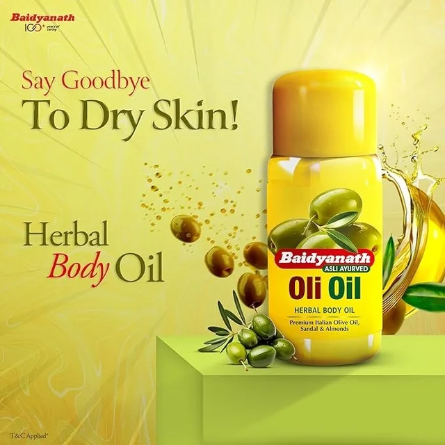 Baidyanath Moisturizing & Nourishing Body Oli Oil | Rich in Antioxidants & Vitamins for Deep Hydration, Skin Toning & Radiance | Reduces Fine Lines | 500 ml - 500 ml