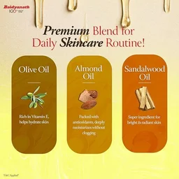 Baidyanath Moisturizing & Nourishing Body Oli Oil | Rich in Antioxidants & Vitamins for Deep Hydration, Skin Toning & Radiance | Reduces Fine Lines | 500 ml - 500 ml