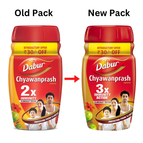 Dabur Chyawanprash | 3X Immunity Action | Builds Strength, Stamina & Overall Health - 500 gm