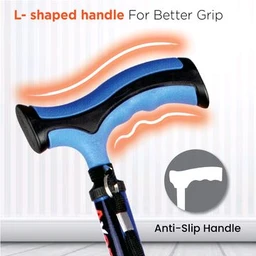 Avanti Plus - T Shape Aluminum Stick | Lightweight Walking Stick | Adjustable Height |Wide Base for Balance