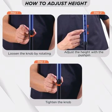 Avanti Plus - T Shape Aluminum Stick | Lightweight Walking Stick | Adjustable Height |Wide Base for Balance