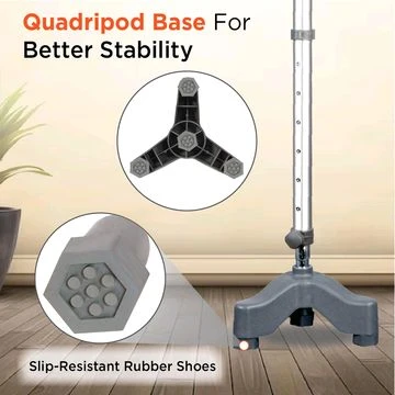 Astra Max Elbow Crutch Tripod Base With Height Adjustable & Movable Elbow Support, Light Weight
