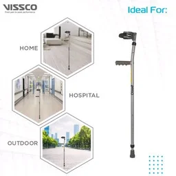 VISSCO Champ Plus Elbow Crutch With Adjustable Height & Movable Elbow Support, Light Weight