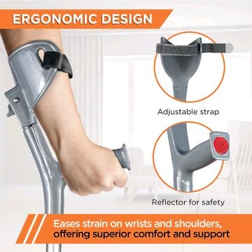 VISSCO Champ Max Elbow Crutch for Physically Challenged With Adjustable Height & Movable Elbow Support, Light Weight