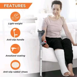 VISSCO Champ Max Elbow Crutch for Physically Challenged With Adjustable Height & Movable Elbow Support, Light Weight