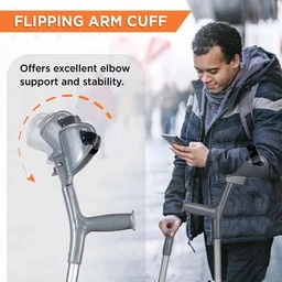VISSCO Champ Max Elbow Crutch for Physically Challenged With Adjustable Height & Movable Elbow Support, Light Weight