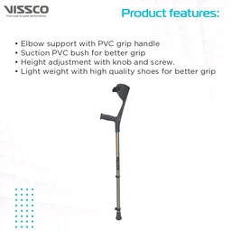 Astra Max Elbow Crutch (FIXED HANDLE) for Physically Challenged | Light Weight & Adjustable Height